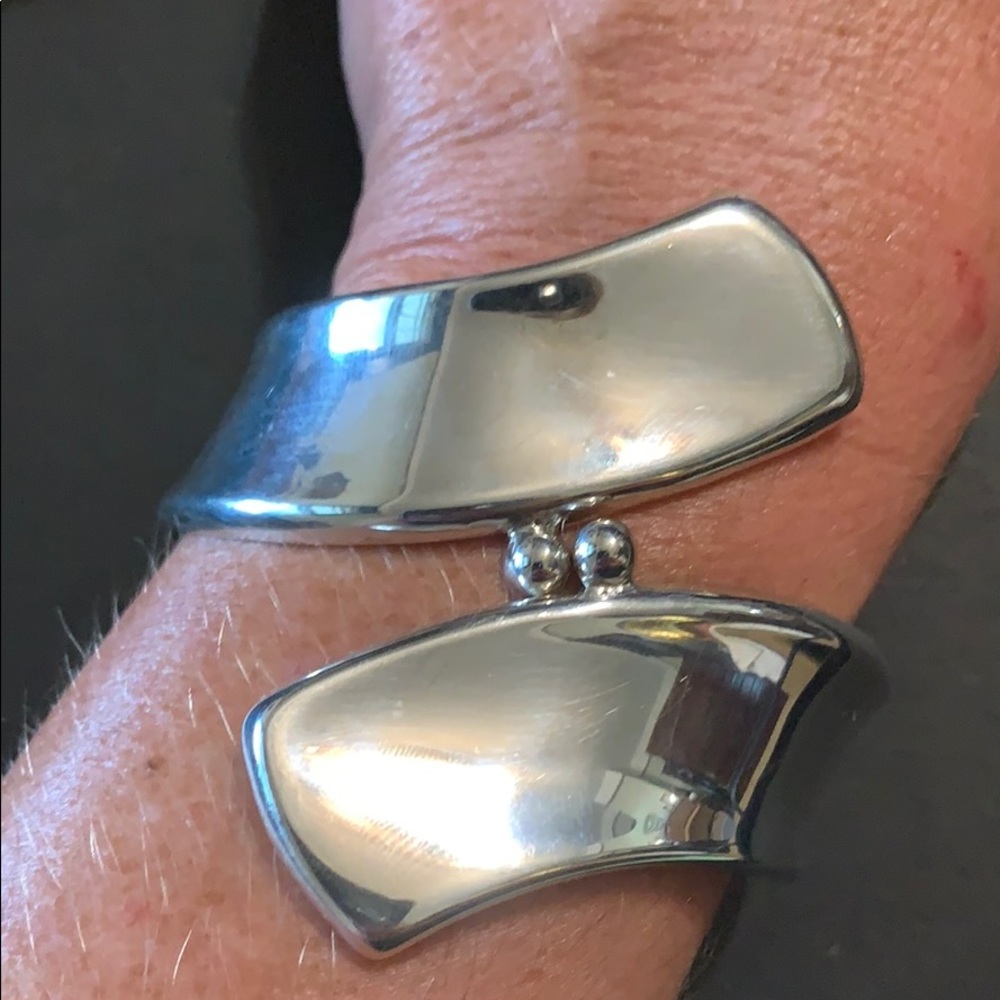 Vintage Sterling Silver Clamper Hinged Bracelet - Picture 15 of 16